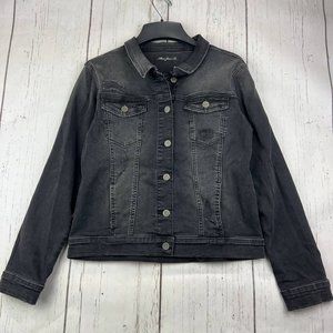 Mavi Small‎ Classic Fit Stretchable Denim Jeans Jacket Black Women New